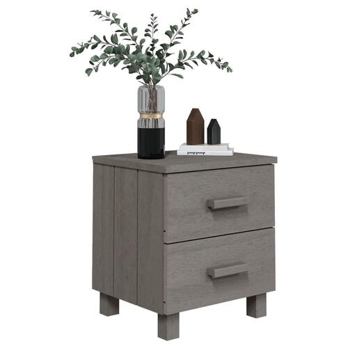 Sengeskab HAMAR 2 stk. 40x35x44,5 cm massivt fyrretræ lysegrå