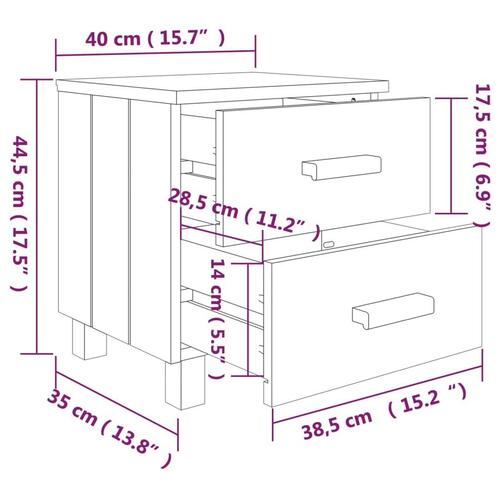 Sengeskab HAMAR 40x35x44,5 cm massivt fyrretræ honningfarvet