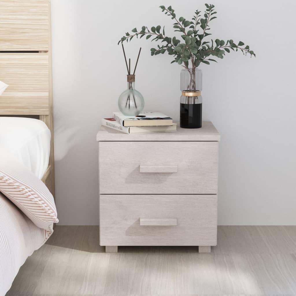 Sengeskab HAMAR 40x35x44,5 cm massivt fyrretræ hvid