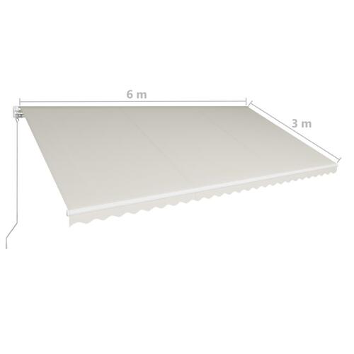 Foldemarkise manuel betjening 600 x 300 cm cremefarvet
