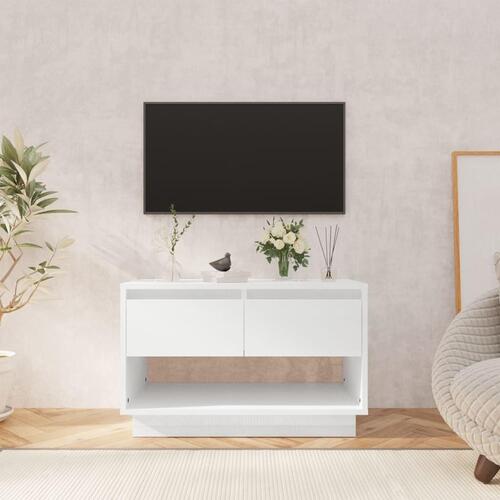 Tv-bord 70x41x44 cm spånplade hvid højglans