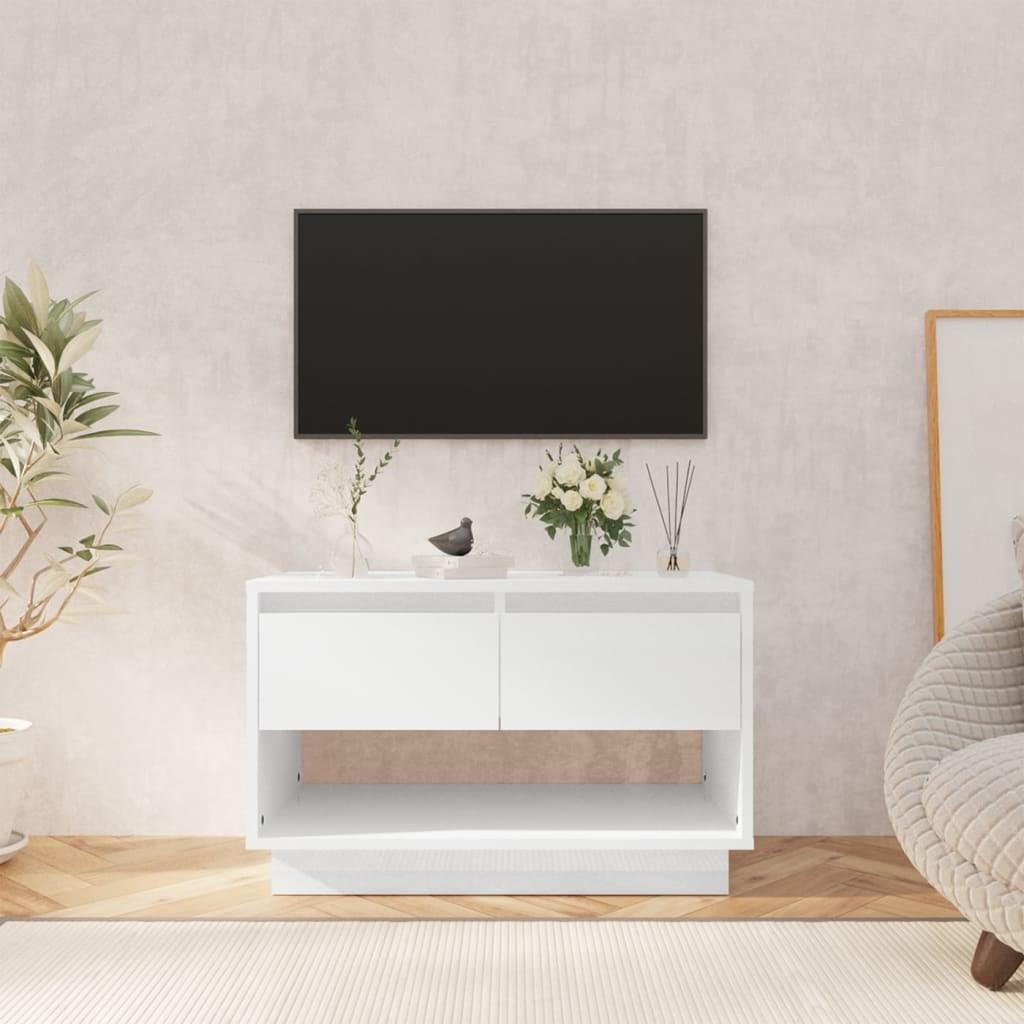 Tv-bord 70x41x44 cm konstrueret træ hvid højglans