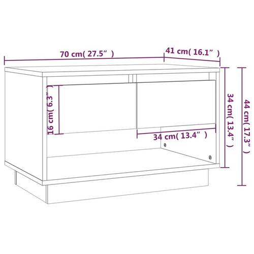 Tv-bord 70x41x44 cm spånplade hvid højglans