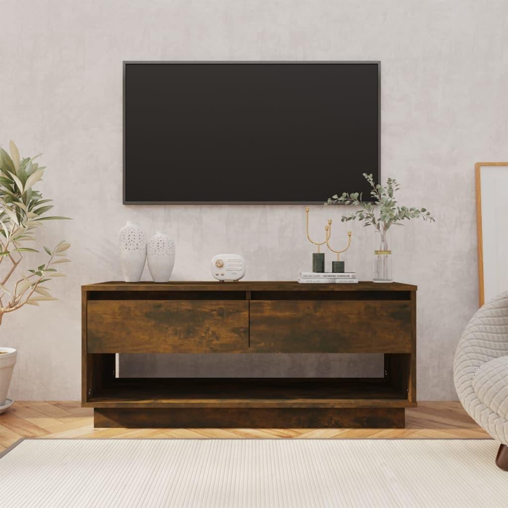 Tv-bord 102x41x44 cm konstrueret træ røget egetræsfarve