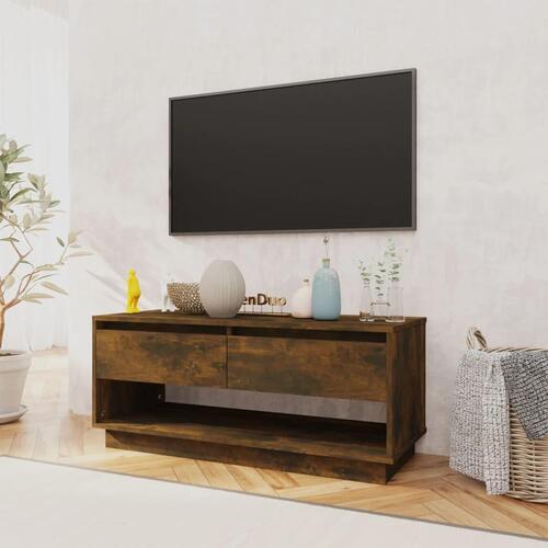 Tv-bord 102x41x44 cm spånplade røget egetræsfarve