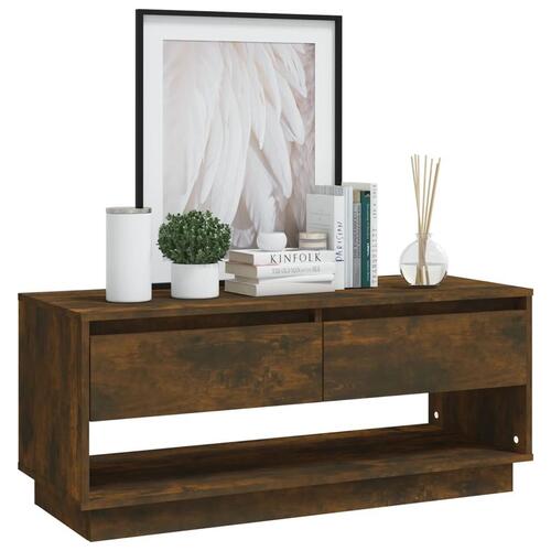 Tv-bord 102x41x44 cm spånplade røget egetræsfarve