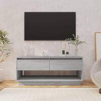 Tv-bord 102x41x44 cm spånplade grå sonoma-eg