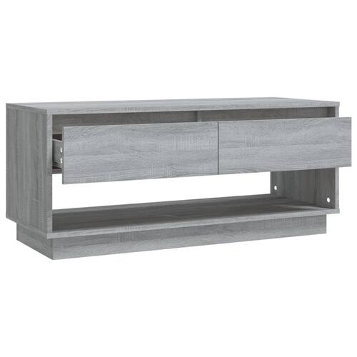 Tv-bord 102x41x44 cm spånplade grå sonoma-eg
