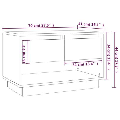 Tv-bord 70x41x44 cm spånplade grå sonoma-eg