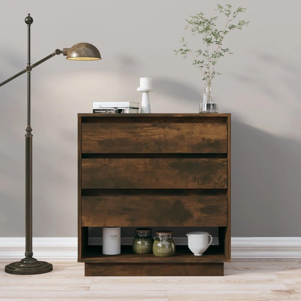 Skænk 70x41x75 cm spånplade røget egetræsfarve