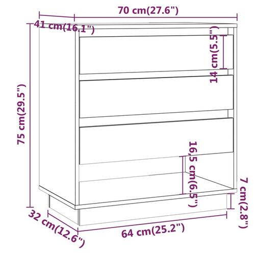 Skænk 70x41x75 cm spånplade røget egetræsfarve