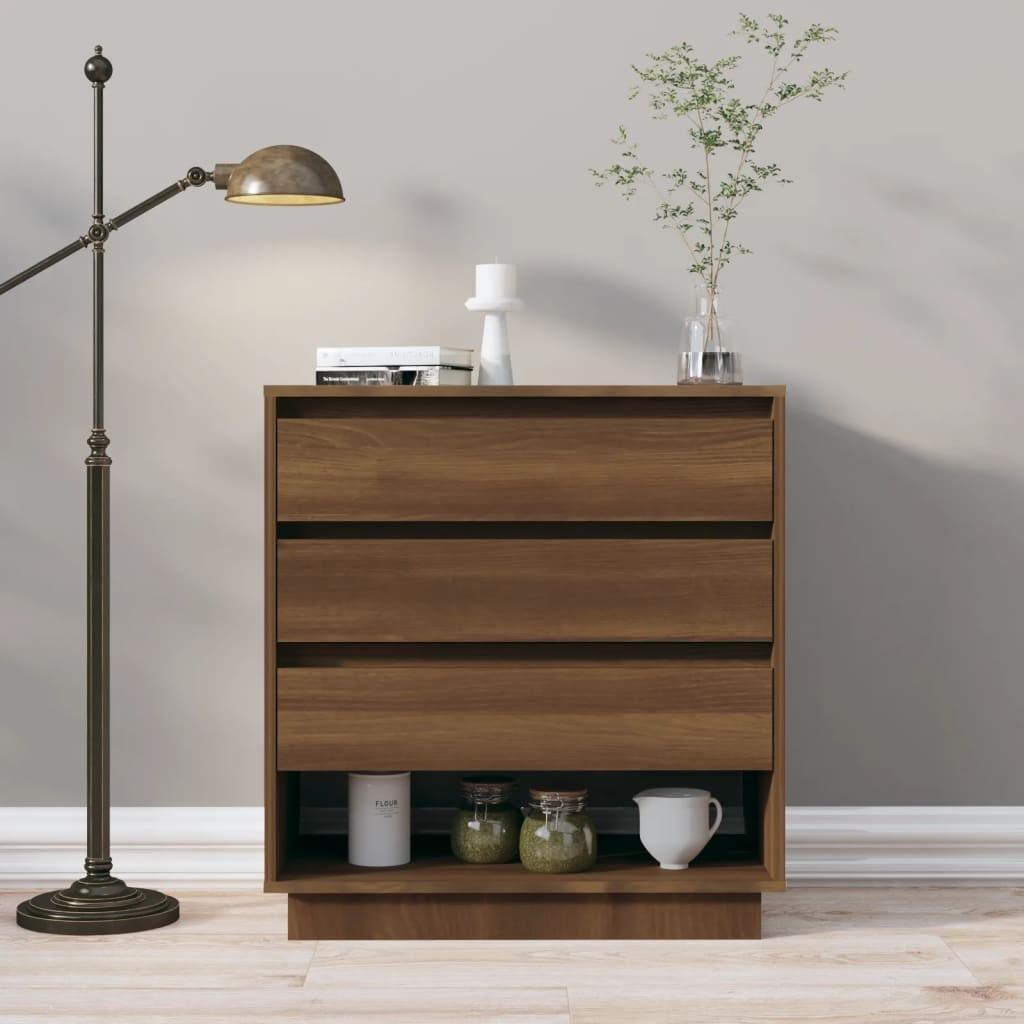 Skænk 70x41x75 cm spånplade brun egetræsfarve