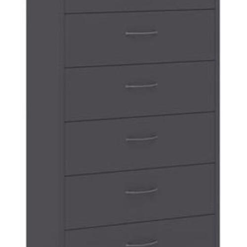 Kommode med 6 skuffer 50x34x96 cm konstrueret træ grå