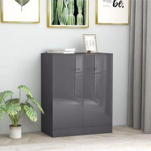 Skænk 60x30x75 cm konstrueret træ grå højglans