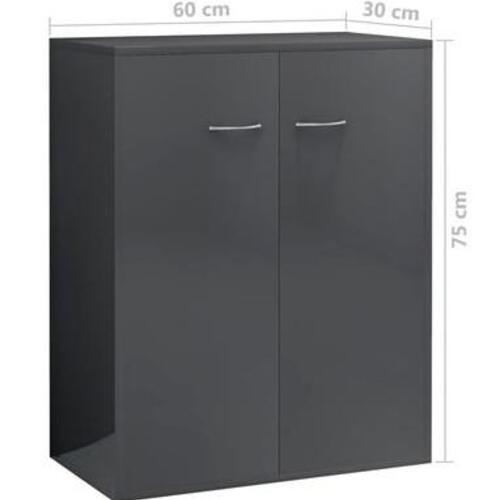 Skænk 60x30x75 cm konstrueret træ grå højglans