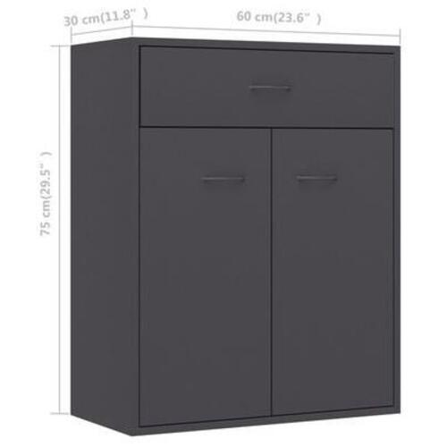 Skænk 60 x 30 x 75 cm spånplade grå
