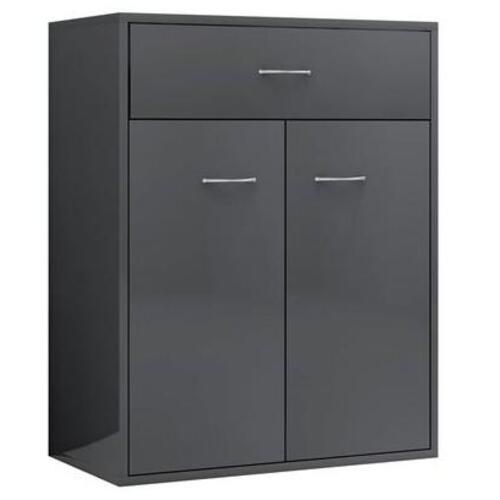Skænk 60 x 30 x 75 cm konstrueret træ grå højglans