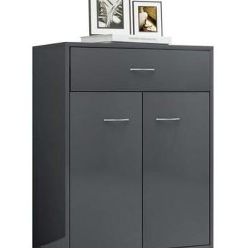 Skænk 60 x 30 x 75 cm konstrueret træ grå højglans