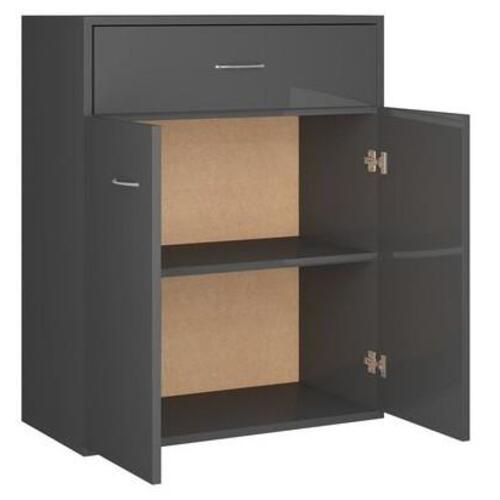Skænk 60 x 30 x 75 cm konstrueret træ grå højglans