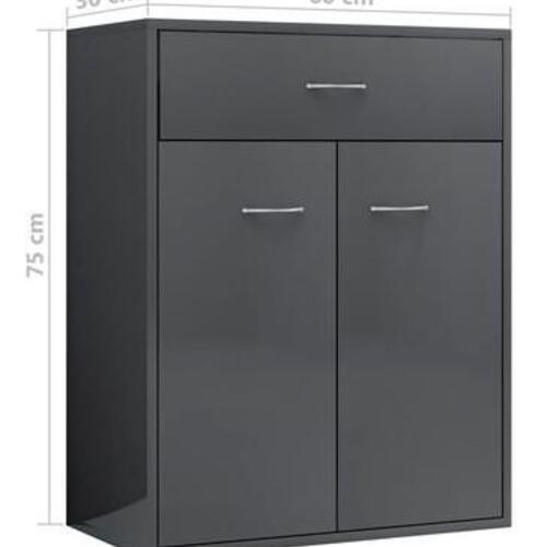 Skænk 60 x 30 x 75 cm konstrueret træ grå højglans