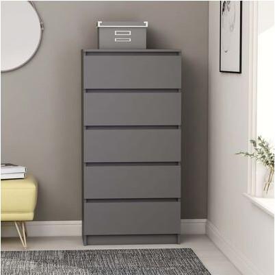 Kommode 60x35x121 cm konstrueret træ grå