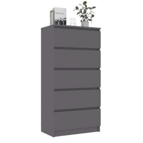 Kommode 60x35x121 cm konstrueret træ grå