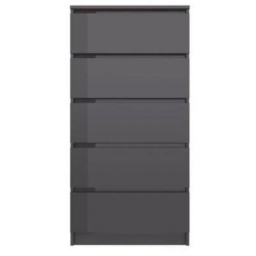 Kommode 60x35x121 cm konstrueret træ grå højglans