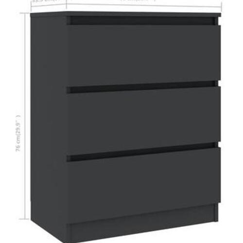 Skænk 60x33,5x76 cm spånplade grå