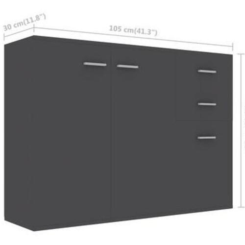 Skænk 105x30x75 cm konstrueret træ grå