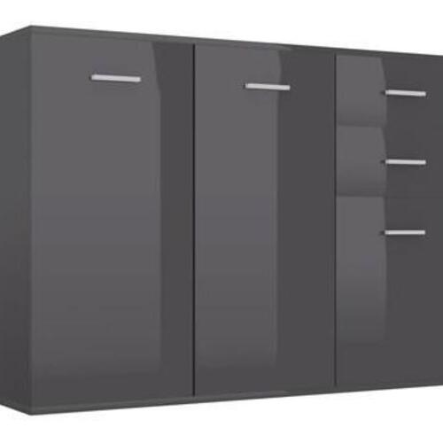 Skænk 105x30x75 cm konstrueret træ grå højglans