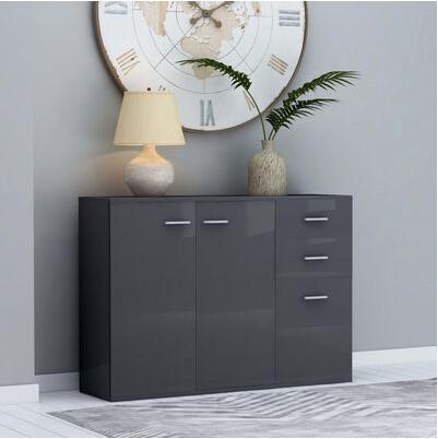 Skænk 105x30x75 spånplade grå højglans