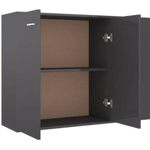 Skænk 105x30x75 cm konstrueret træ grå højglans
