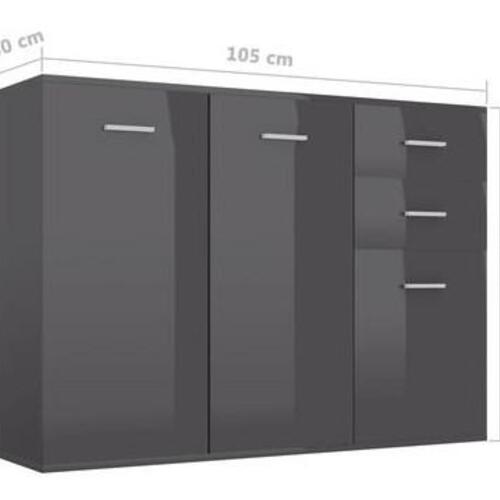 Skænk 105x30x75 cm konstrueret træ grå højglans