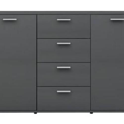 Skænk 120x35,5x75 cm konstrueret træ grå højglans