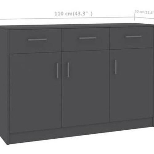 Skænk 110x30x75 konstrueret træ grå