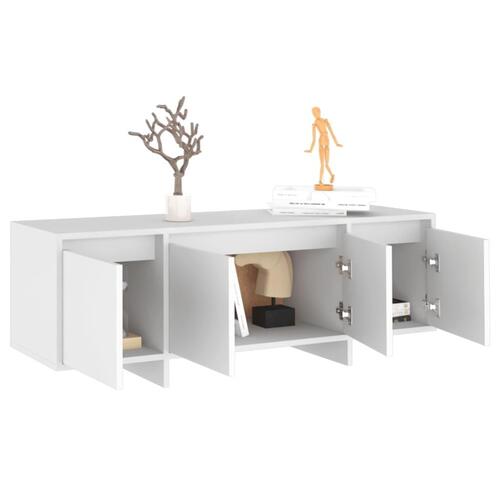 Tv-bord 120x30x40,5 cm konstrueret træ hvid