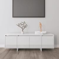Tv-bord 120x30x40,5 cm konstrueret træ hvid højglans