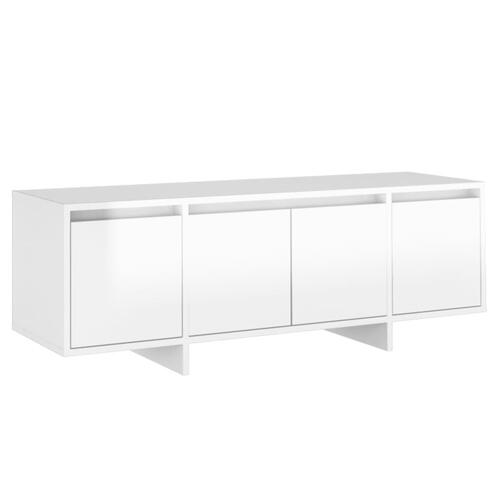 Tv-bord 120x30x40,5 cm konstrueret træ hvid højglans