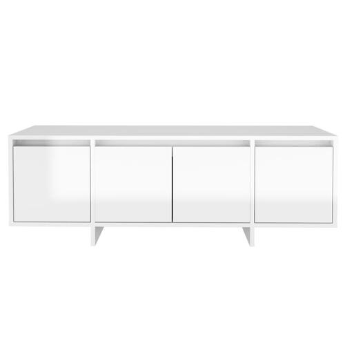 Tv-bord 120x30x40,5 cm konstrueret træ hvid højglans