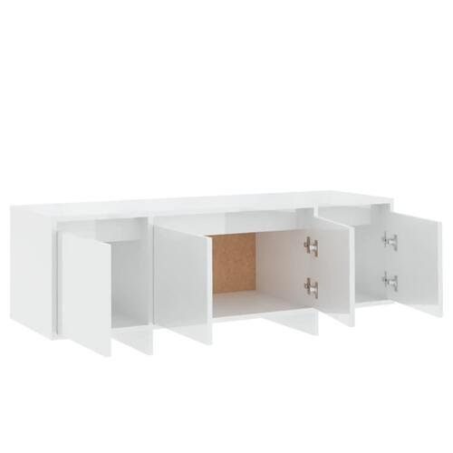 Tv-bord 120x30x40,5 cm konstrueret træ hvid højglans