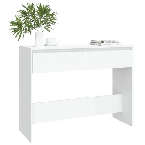 Konsolbord 100x35x76,5 cm konstrueret træ hvid
