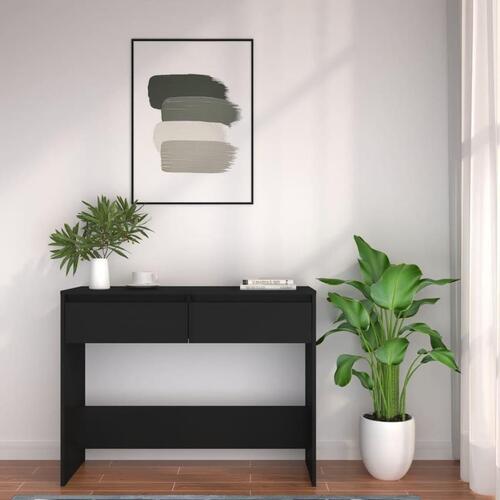 Konsolbord 100x35x76,5 cm konstrueret træ sort