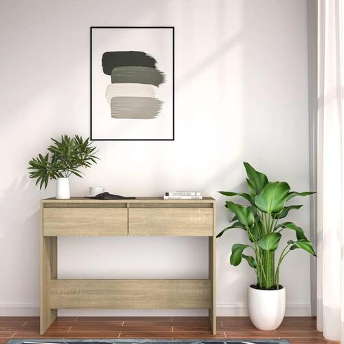 Konsolbord 100x35x76,5 cm konstrueret træ sonoma-eg
