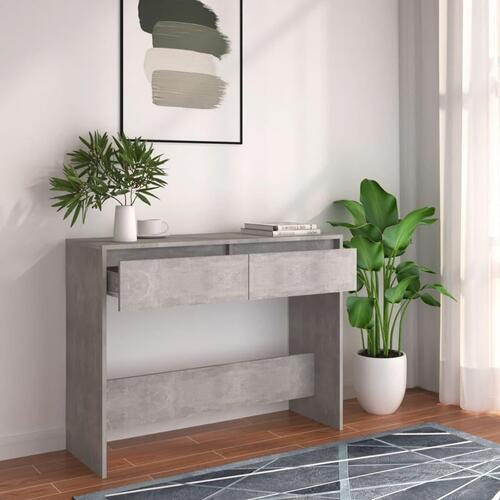 Konsolbord 100x35x76,5 cm konstrueret træ betongrå