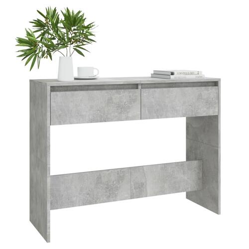 Konsolbord 100x35x76,5 cm konstrueret træ betongrå