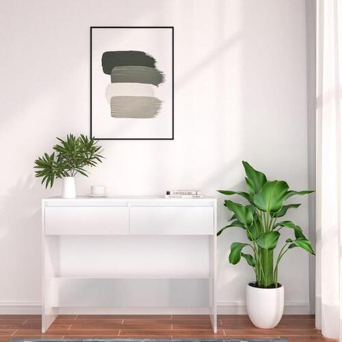 Konsolbord 100x35x76,5 cm spånplade hvid højglans