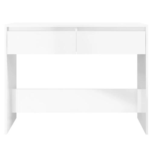 Konsolbord 100x35x76,5 cm spånplade hvid højglans