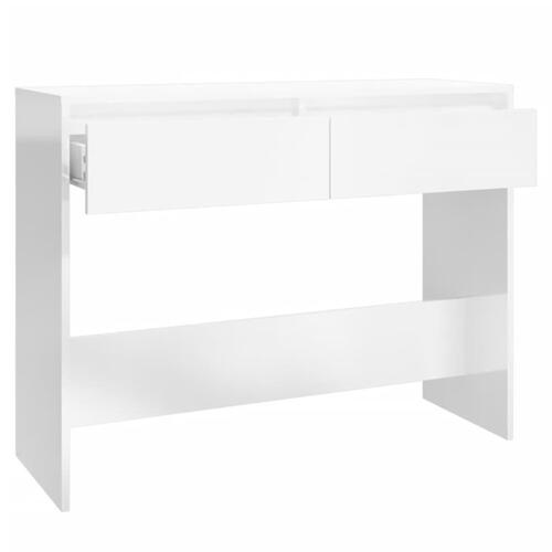 Konsolbord 100x35x76,5 cm spånplade hvid højglans