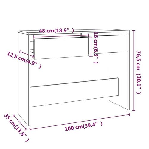 Konsolbord 100x35x76,5 cm spånplade hvid højglans