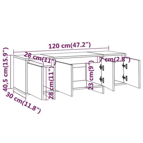 Tv-bord 120x30x40,5 cm konstrueret træ røget egetræsfarve
